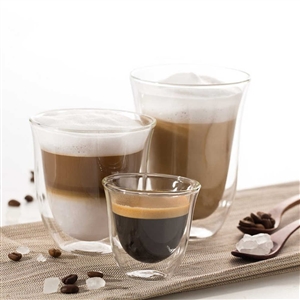 Delonghi 2 Espresso 2 Cappuccino 2 Latte Macchaieto Glasse DLSC302